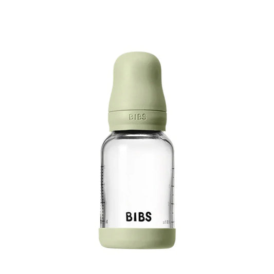 BIBS GLASS BOTTLE SET 120ML- SAGE