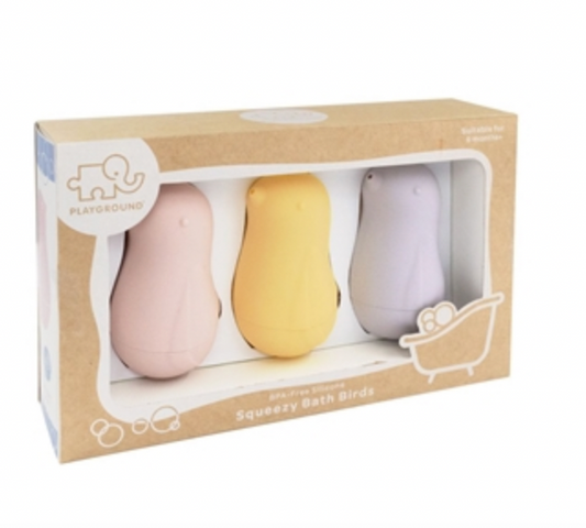 3pk SILICONE SQUEEZY BATH BIRDS