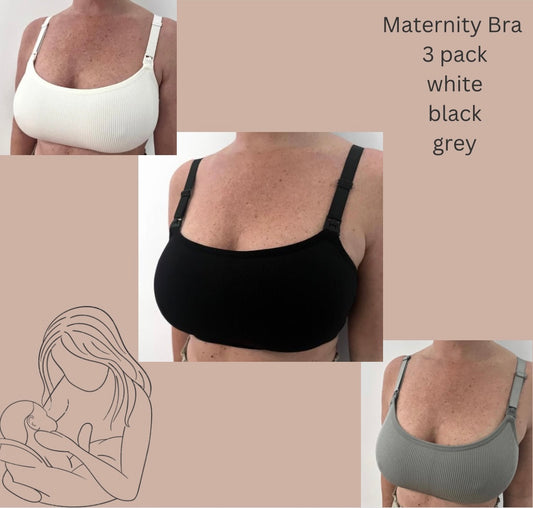 MATERNITY WIRE FREE BRA- 3 PACK