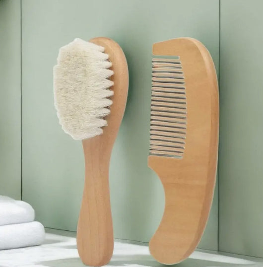 Wooden Brush and Comb