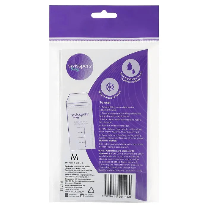 Swisspers Breast Milk Storage Bags